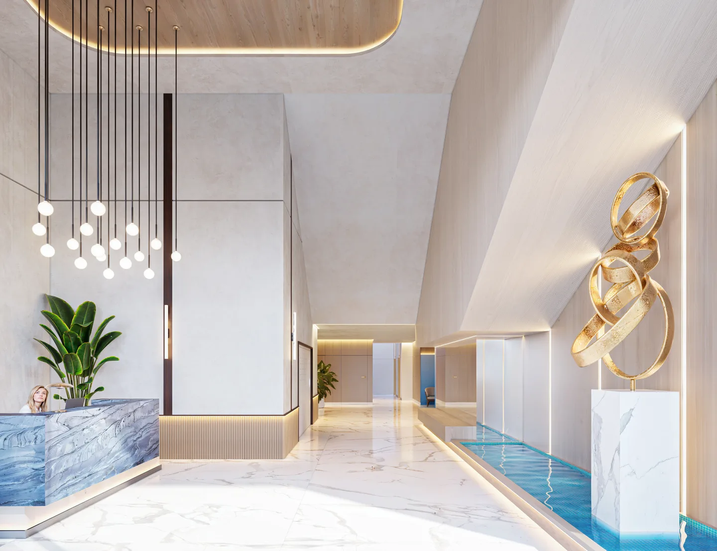 Vestíbulo de Eden Residences y recepción las veinticuatro horas
